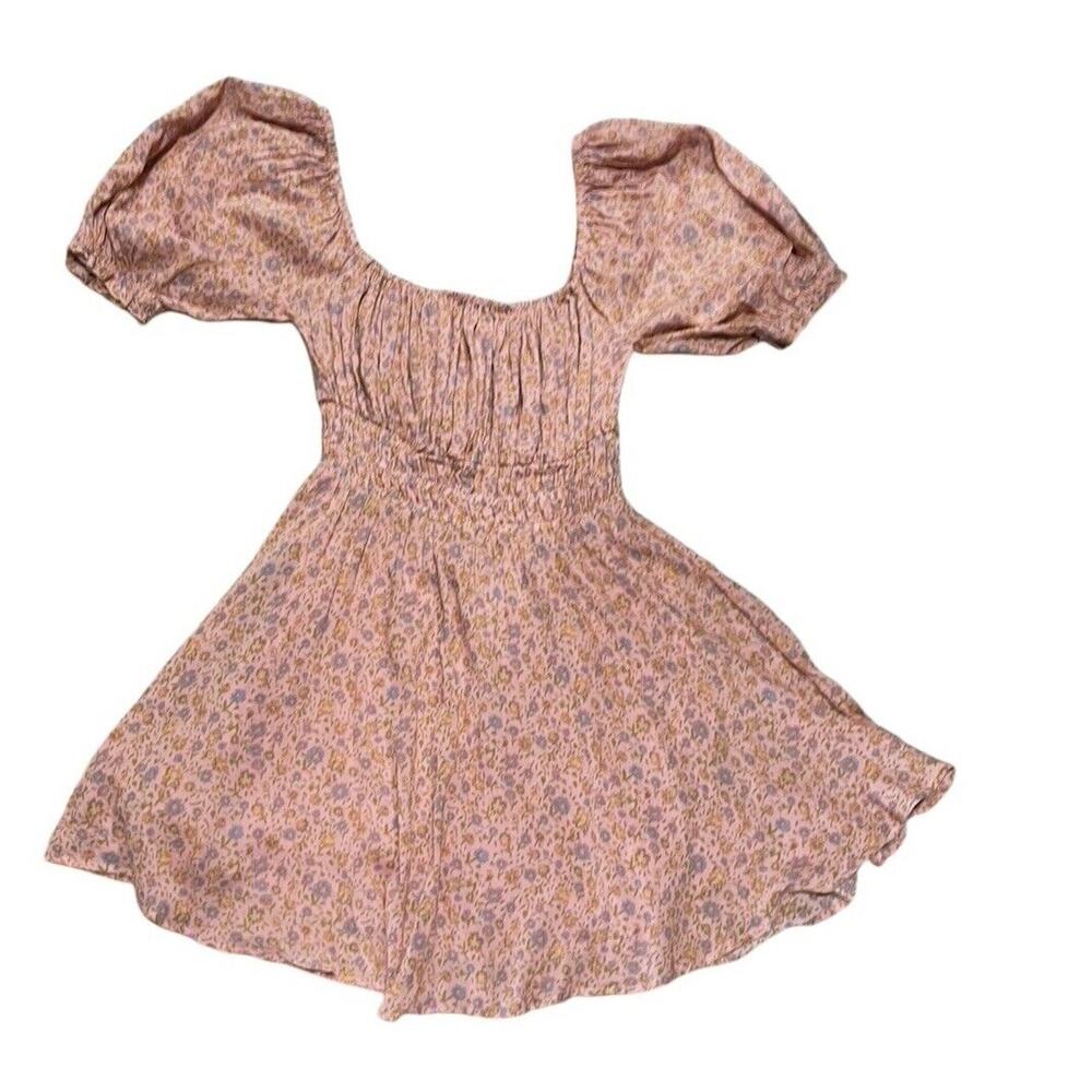 Spell and The Gypsy Collective Rae Mini Dress Size XS Dusty Pink Floral Smocked - Picture 16 of 16